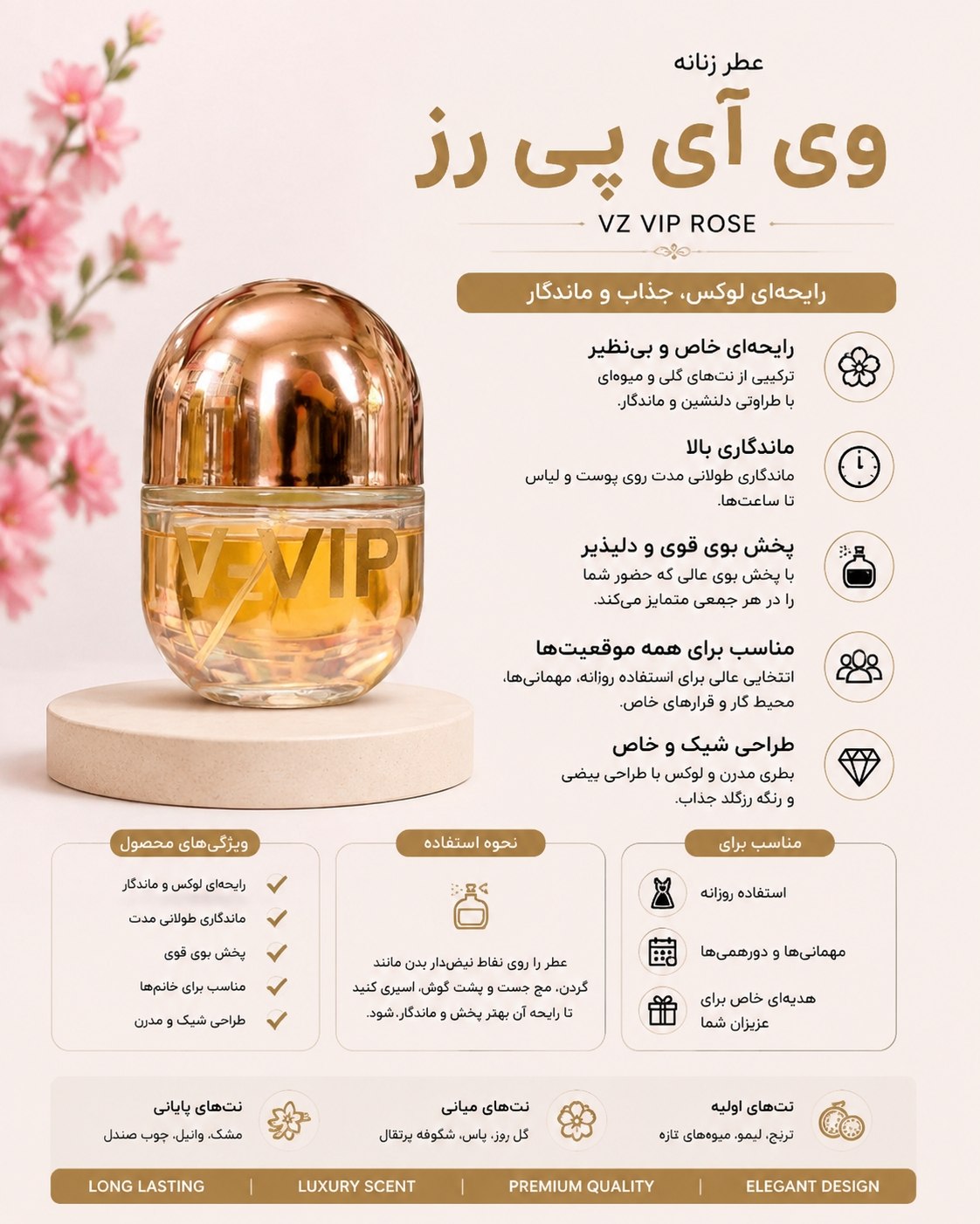 عطر زنانه وی آی پی رز